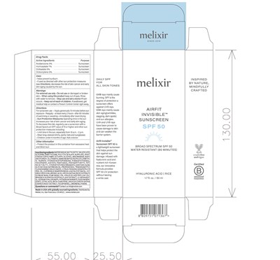 Airfit Invisible™ Sunscreen Spf 50  Broad Spectrum Spf 50 Water Resistant (80 Minutes)  Hyaluronic Acid | Rice 1.7 Fl. Oz. / 50 mL (Airfit Invisible Sunscreen)